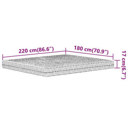 Colchão de espuma 180x220 cm dureza H2 H3 branco