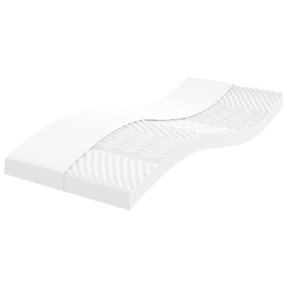 Colchão de espuma 80x210 cm 7 zonas dureza 20 ILD branco