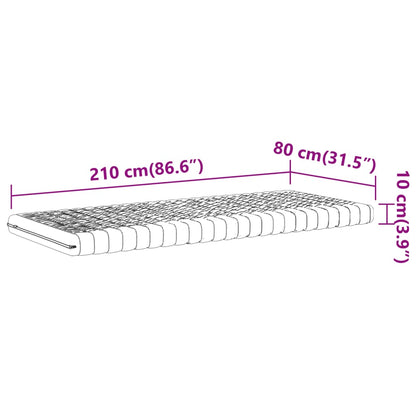 Colchão de espuma 80x210 cm 7 zonas dureza 20 ILD branco