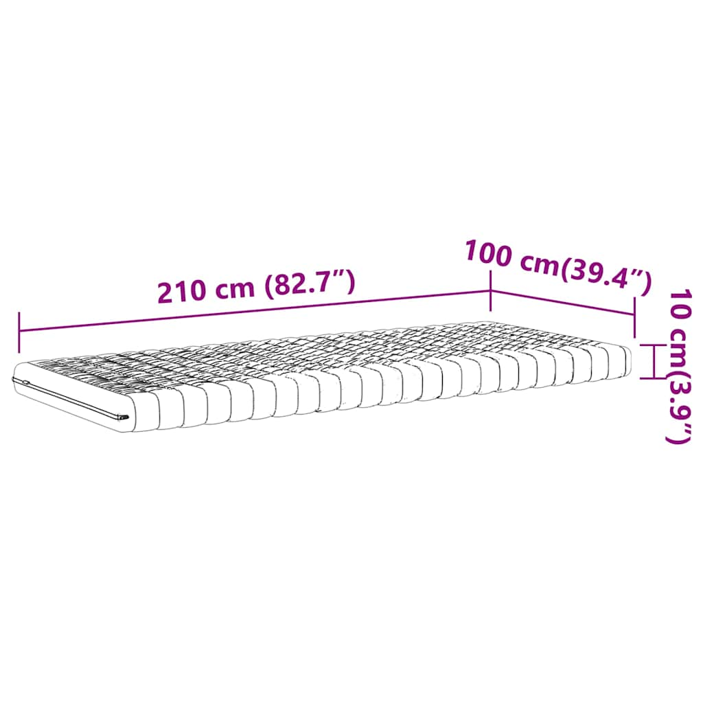 Colchão de espuma 100x210 cm 7 zonas dureza 20 ILD branco