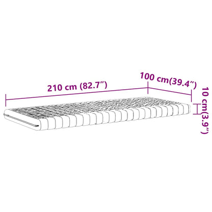 Colchão de espuma 100x210 cm 7 zonas dureza 20 ILD branco