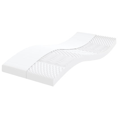 Colchão de espuma 80x220 cm 7 zonas dureza 20 ILD branco