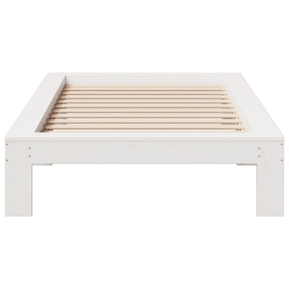 Cama sem colchão 90x200 cm madeira de pinho maciça branco