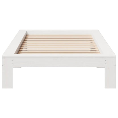 Cama sem colchão 75x190 cm madeira de pinho maciça branco