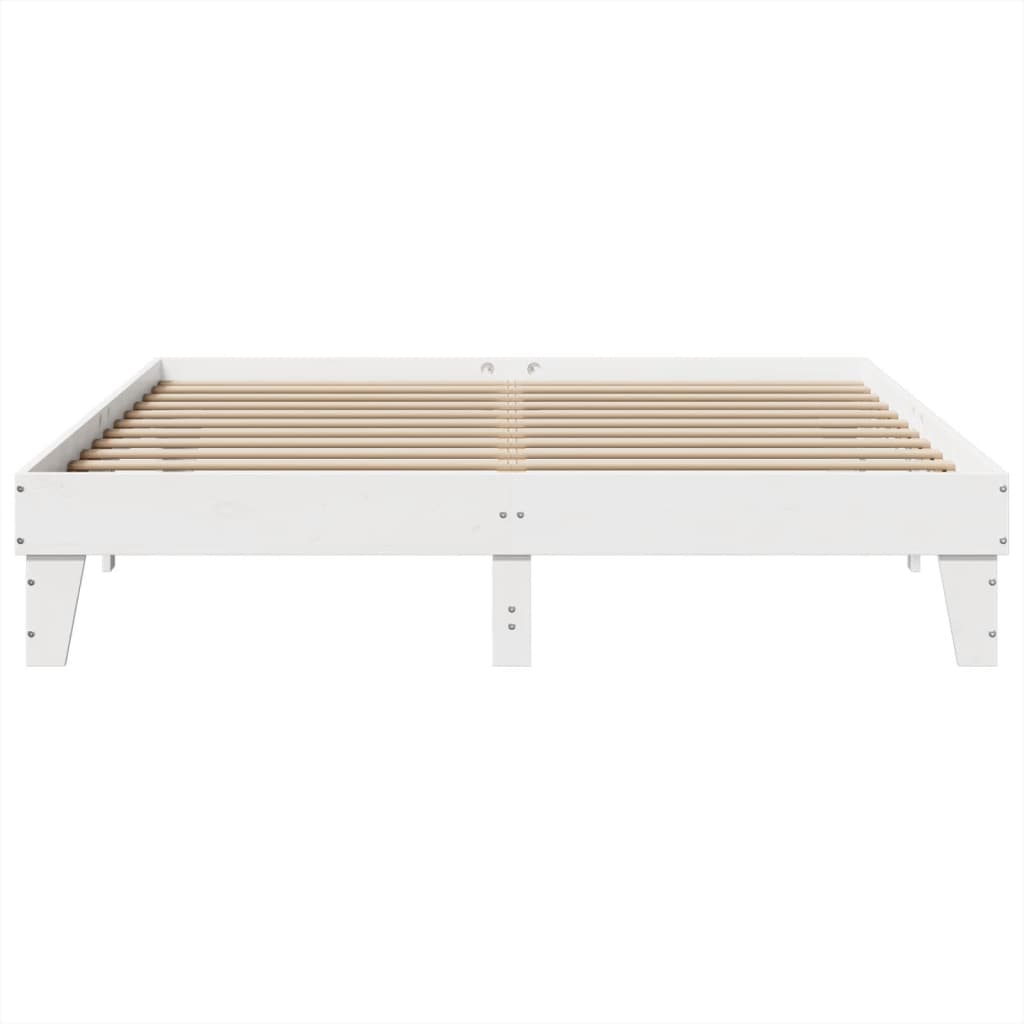 Cama sem colchão 180x200 cm madeira de pinho maciça branco