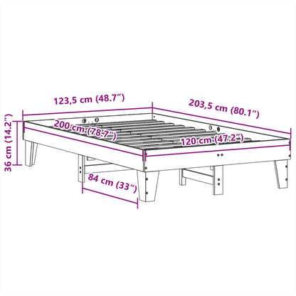 Cama sem colchão 120x200 cm madeira de pinho maciça branco