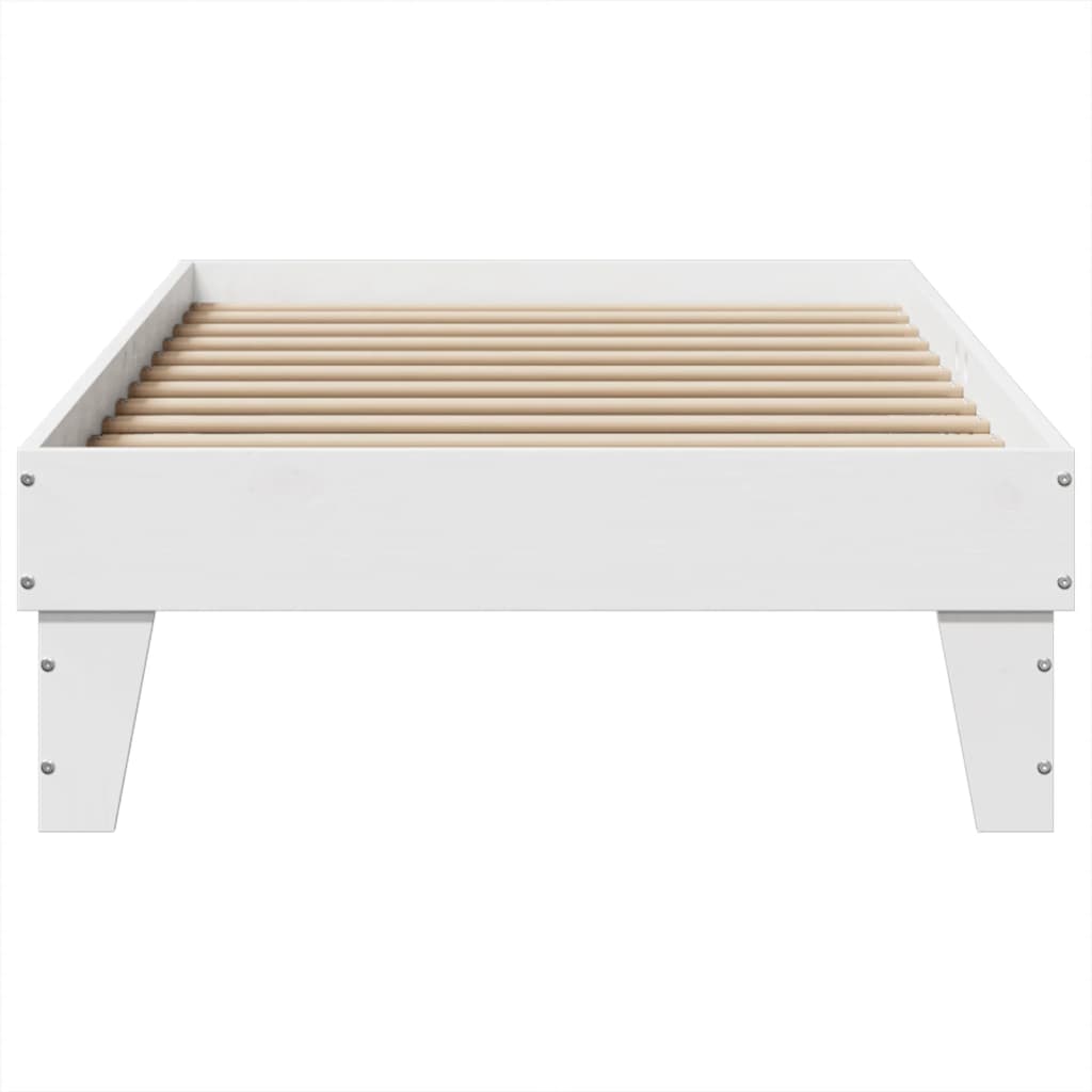 Cama sem colchão 100x200 cm madeira de pinho maciça branco