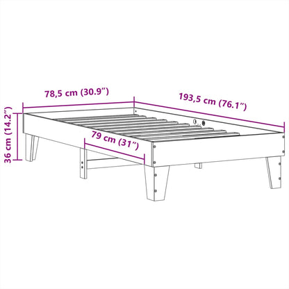 Cama sem colchão 75x190 cm madeira de pinho maciça