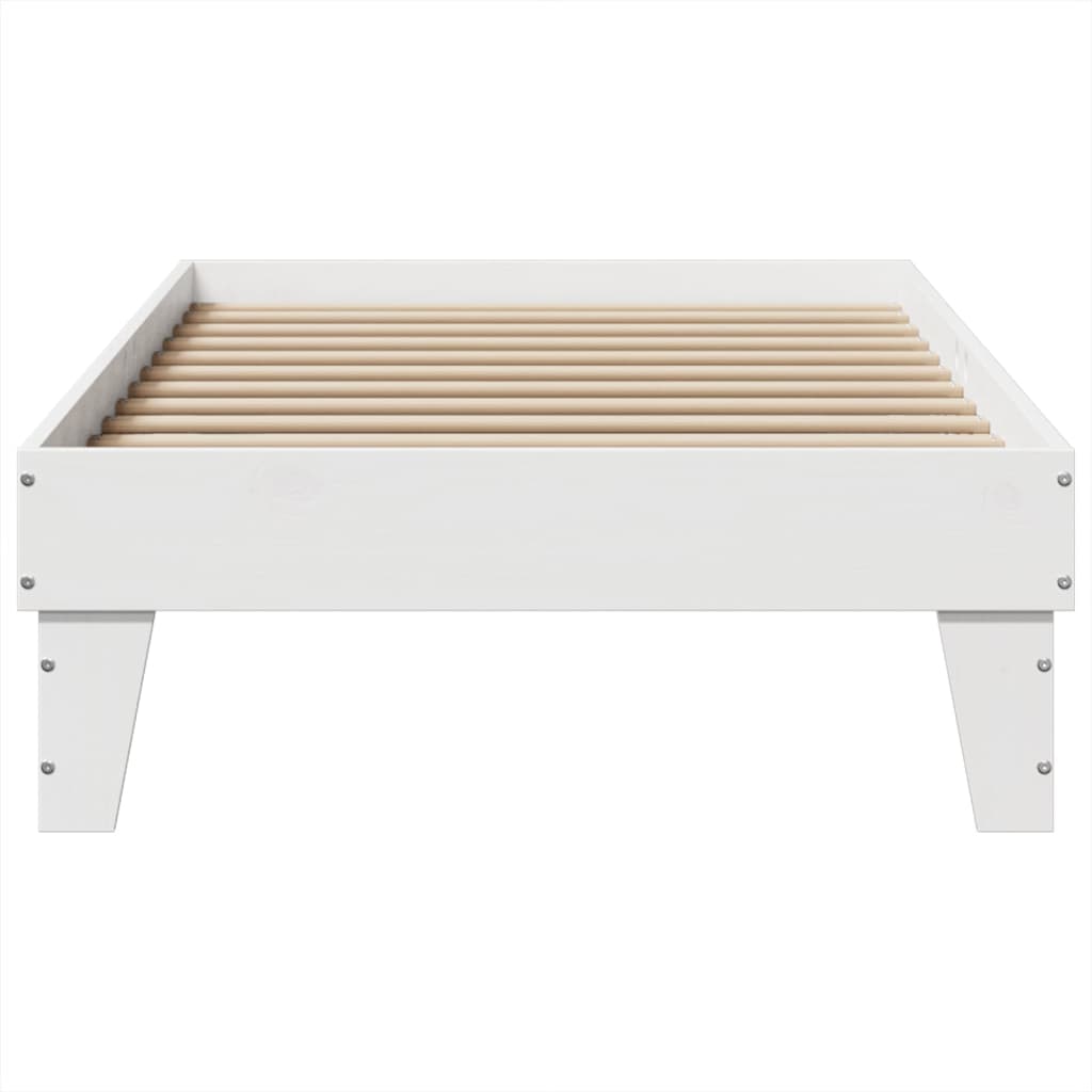 Cama sem colchão 75x190 cm madeira de pinho maciça branco