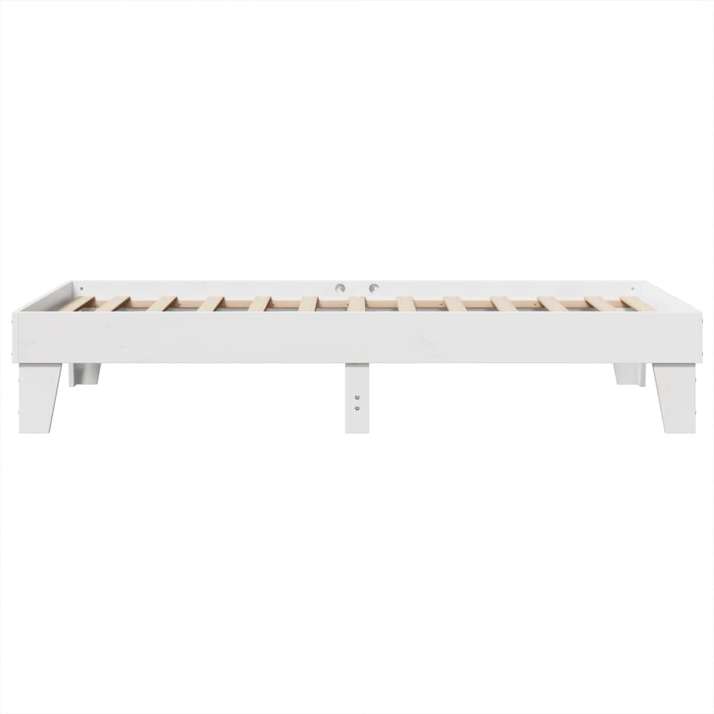 Cama sem colchão 75x190 cm madeira de pinho maciça branco