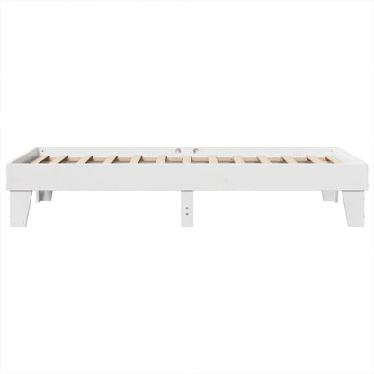 Cama sem colchão 75x190 cm madeira de pinho maciça branco