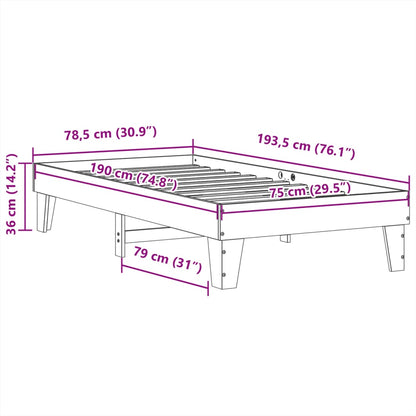 Cama sem colchão 75x190 cm madeira de pinho maciça branco