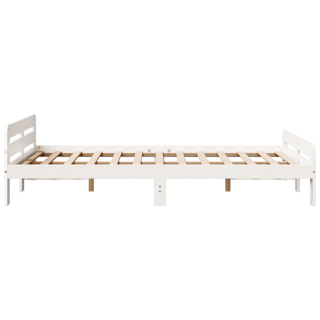 Cama sem colchão 120x190 cm madeira de pinho maciça branco