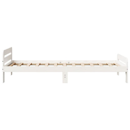 Cama sem colchão 75x190 cm madeira de pinho maciça branco