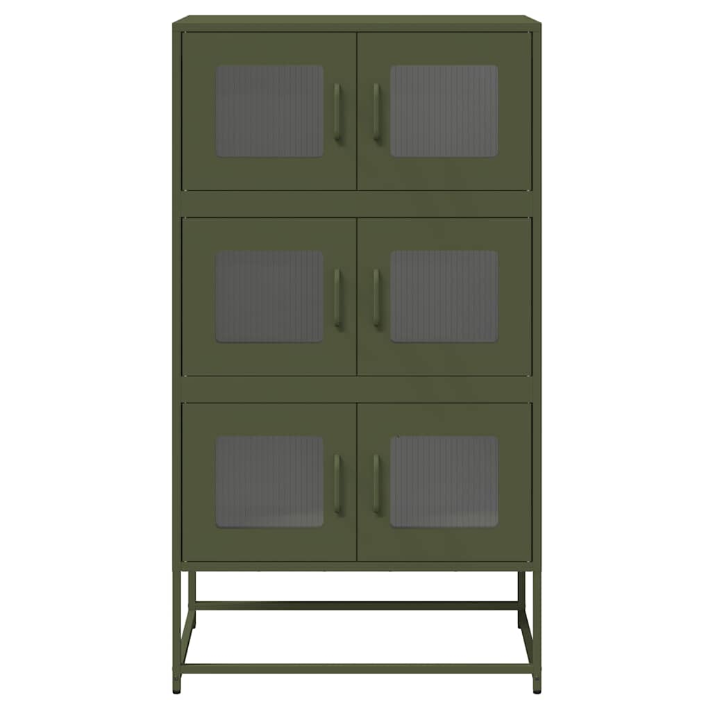 Aparador alto 68x39x123 cm aço verde azeitona