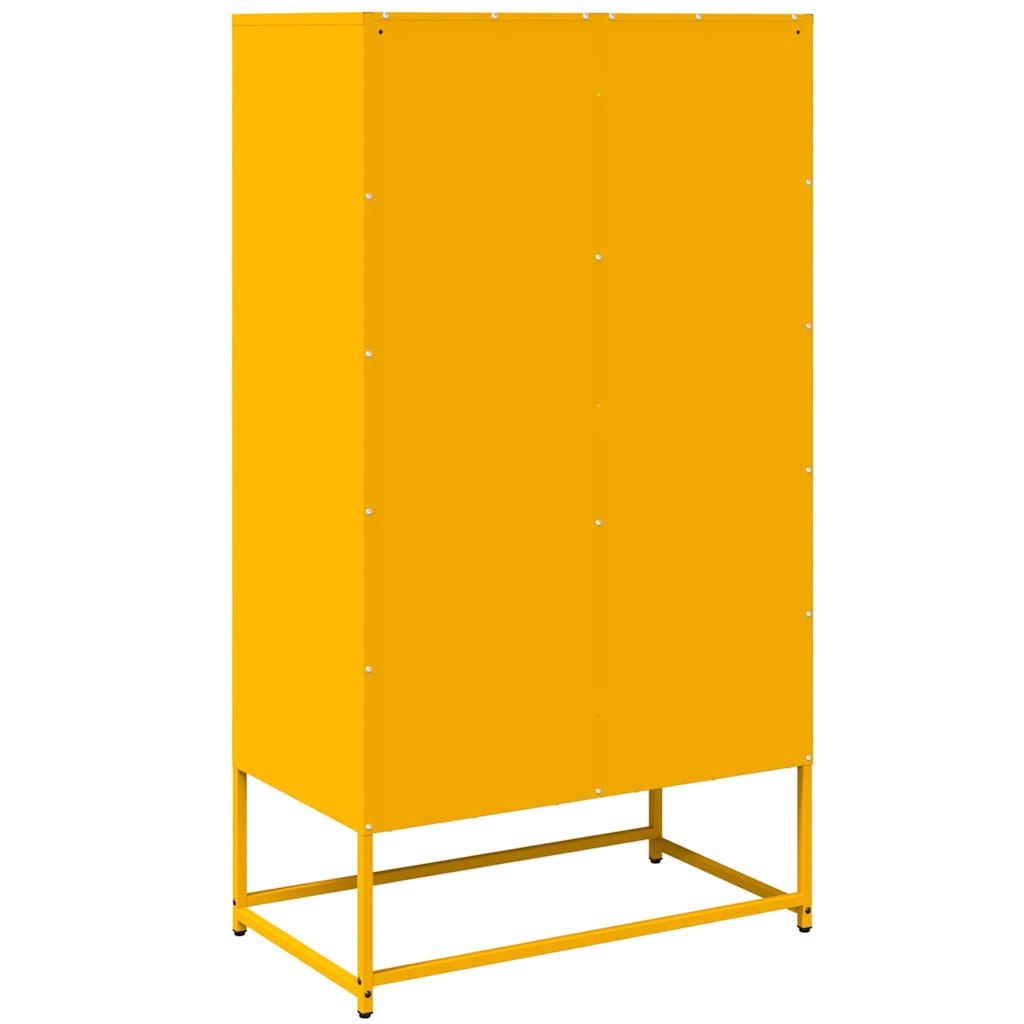 Aparador alto 68x39x123 cm aço amarelo mostarda