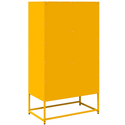 Aparador alto 68x39x123 cm aço amarelo mostarda