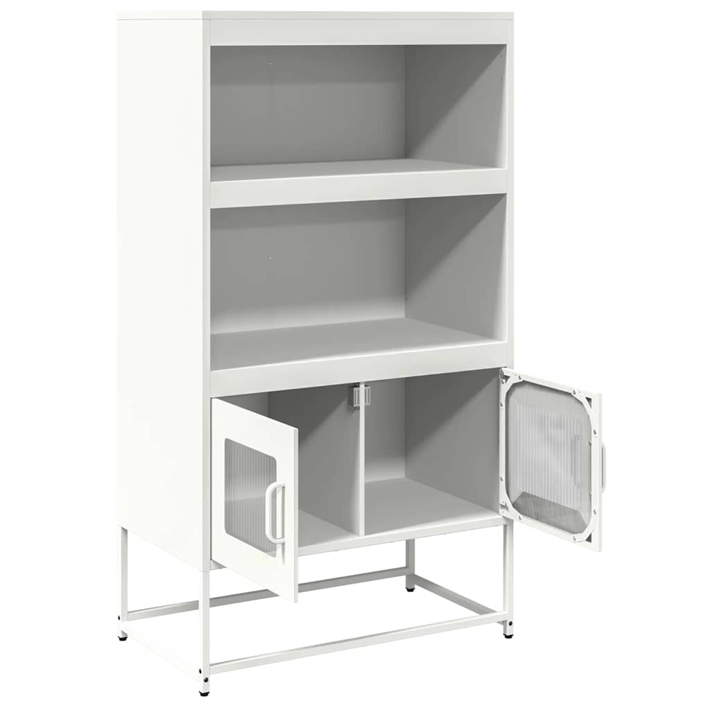 Aparador alto 68x39x123 cm aço branco