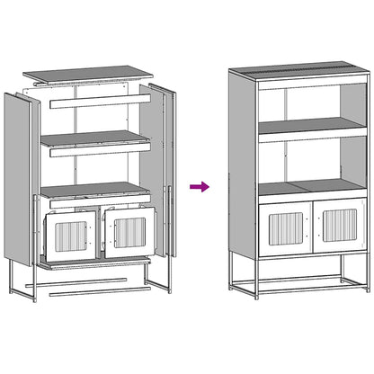 Aparador alto 68x39x123 cm aço branco