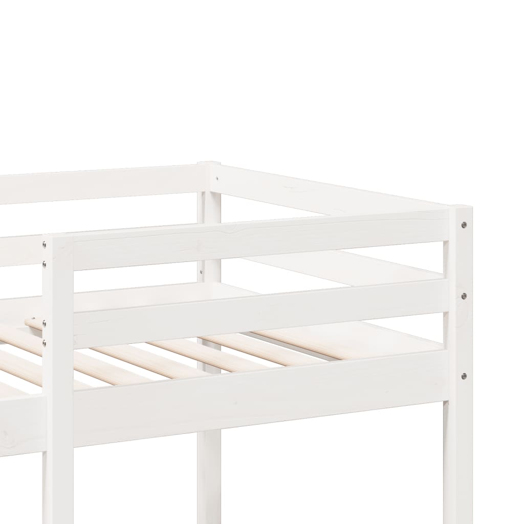 Cama alta sem colchão 80x200 cm pinho maciço branco