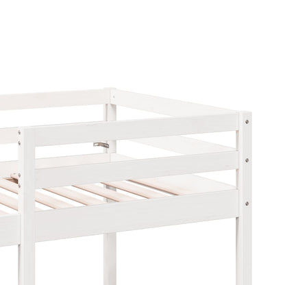 Cama alta c/ secretária/cadeiras 90x190 cm pinho maciço branco