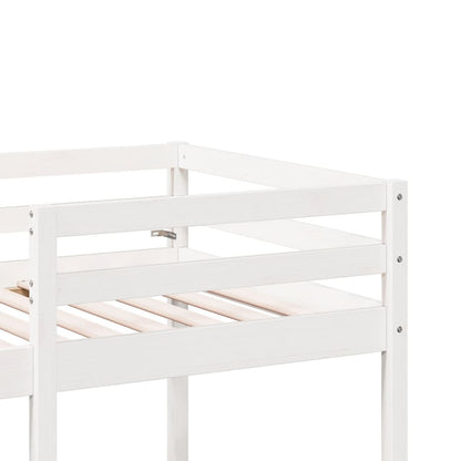 Cama alta c/ secretária/cadeiras 75x190 cm pinho maciço branco