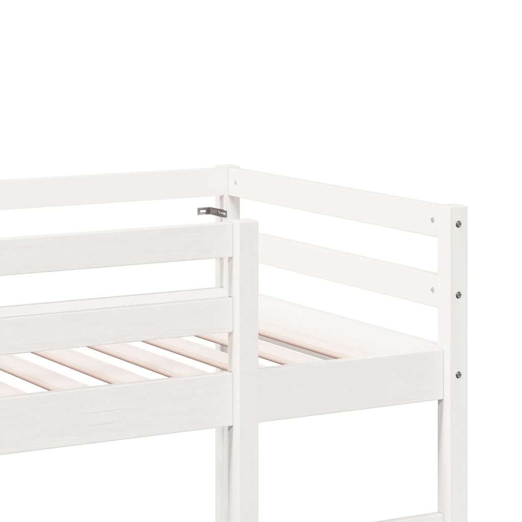 Cama alta sem colchão 80x200 cm pinho maciço branco