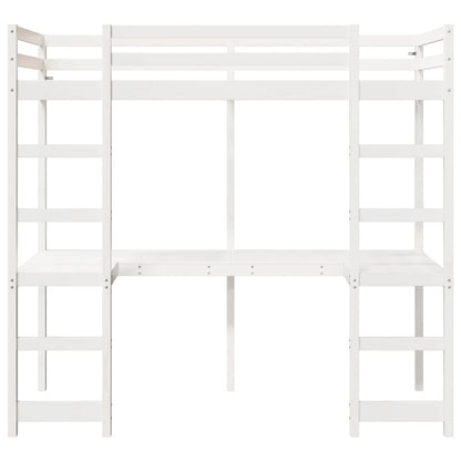 Cama alta sem colchão 90x190 cm pinho maciço branco