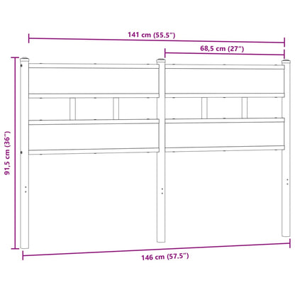 Cabeceira de cama 140cm derivados madeira/ferro carvalho fumado