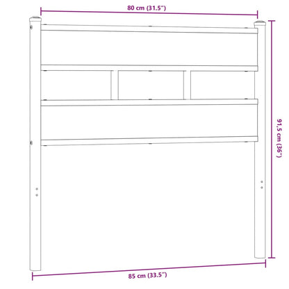 Cabeceira de cama 80 cm derivados madeira/ferro carvalho sonoma