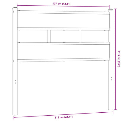 Cabeceira de cama 107cm derivados madeira/ferro carvalho sonoma