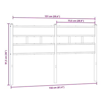 Cabeceira de cama 150cm derivados madeira/ferro carvalho sonoma