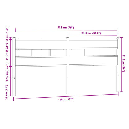 Cabeceira de cama 190cm derivados madeira/aço carvalho castanho