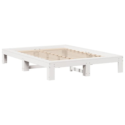 Cama sem colchão 135x190 cm madeira de pinho maciça branco