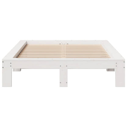 Cama sem colchão 120x190 cm madeira de pinho maciça branco