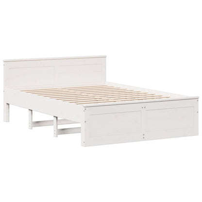 Cama sem colchão com cabeceira 160x200 cm pinho maciço branco