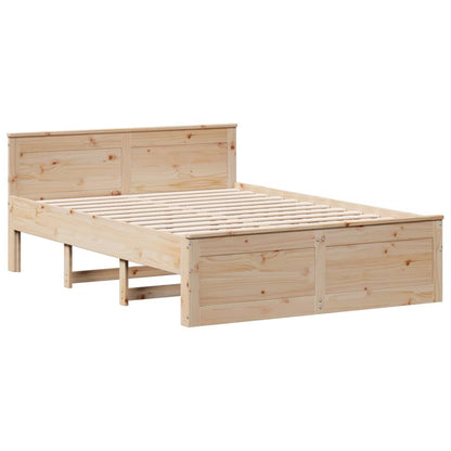 Cama sem colchão com cabeceira 140x190 cm pinho maciço