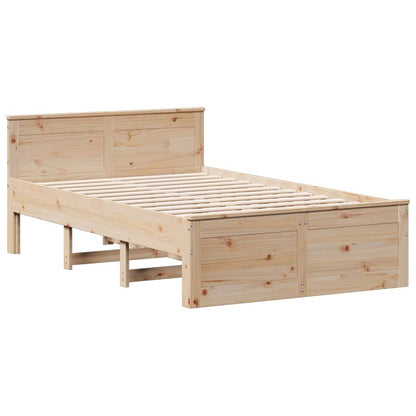 Cama sem colchão com cabeceira 135x190 cm pinho maciço