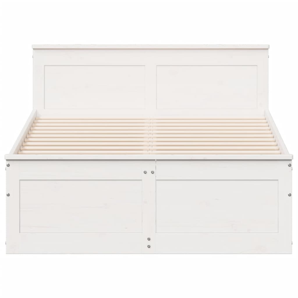 Cama sem colchão com cabeceira 120x190 cm pinho maciço branco