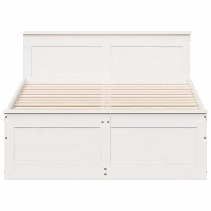 Cama sem colchão com cabeceira 120x190 cm pinho maciço branco