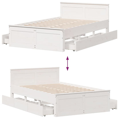 Cama sem colchão com cabeceira 120x190 cm pinho maciço branco