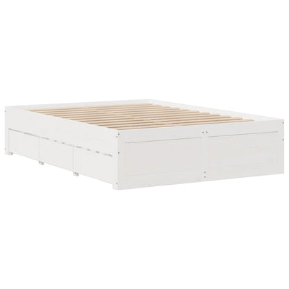 Cama sem colchão com gavetas 160x200 cm pinho maciço branco