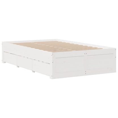 Cama sem colchão com gavetas 120x190 cm pinho maciço branco