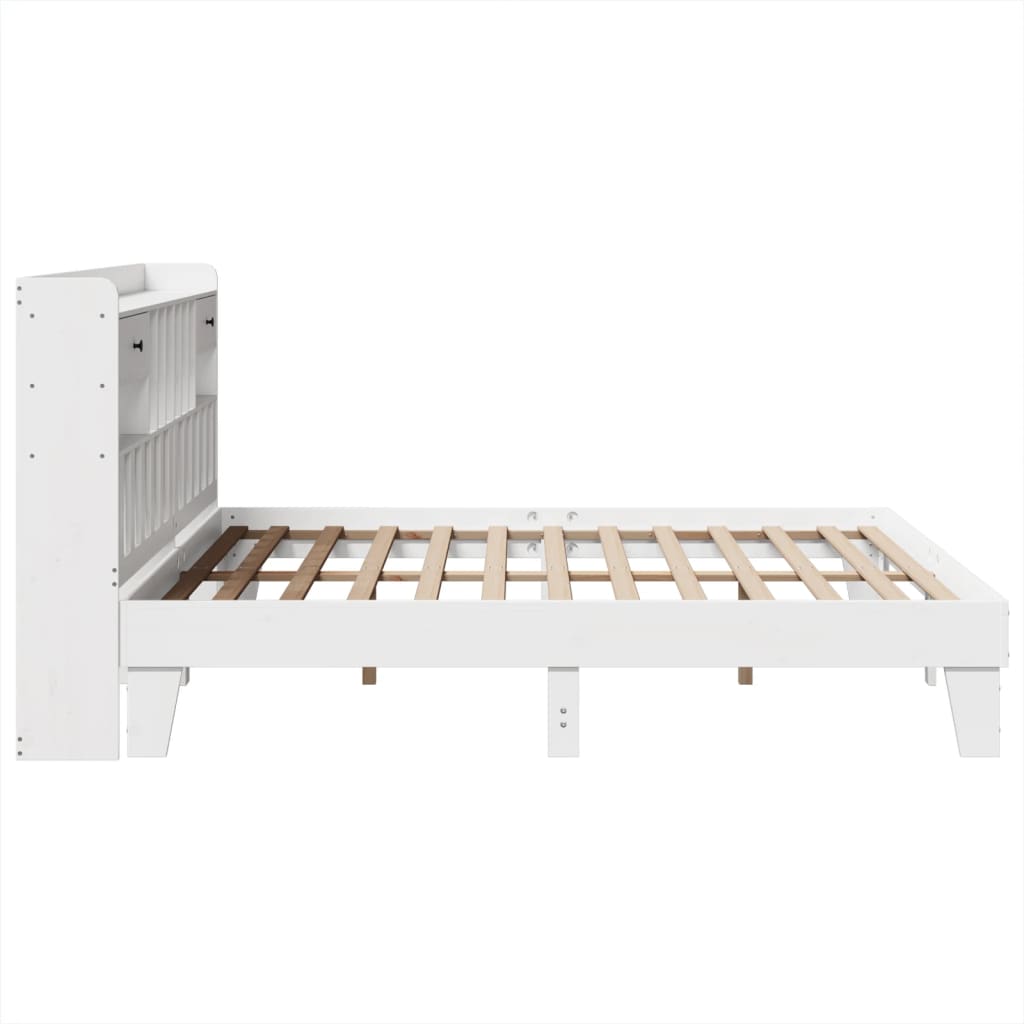 Cama sem colchão 180x200 cm madeira de pinho maciça branco