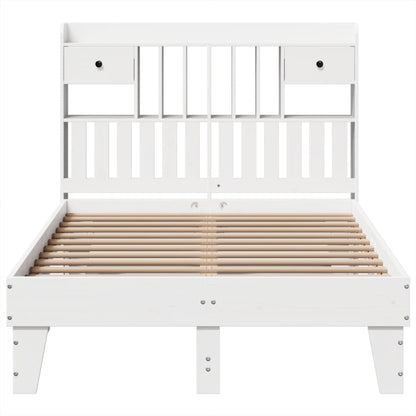 Cama sem colchão 135x190 cm madeira de pinho maciça branco