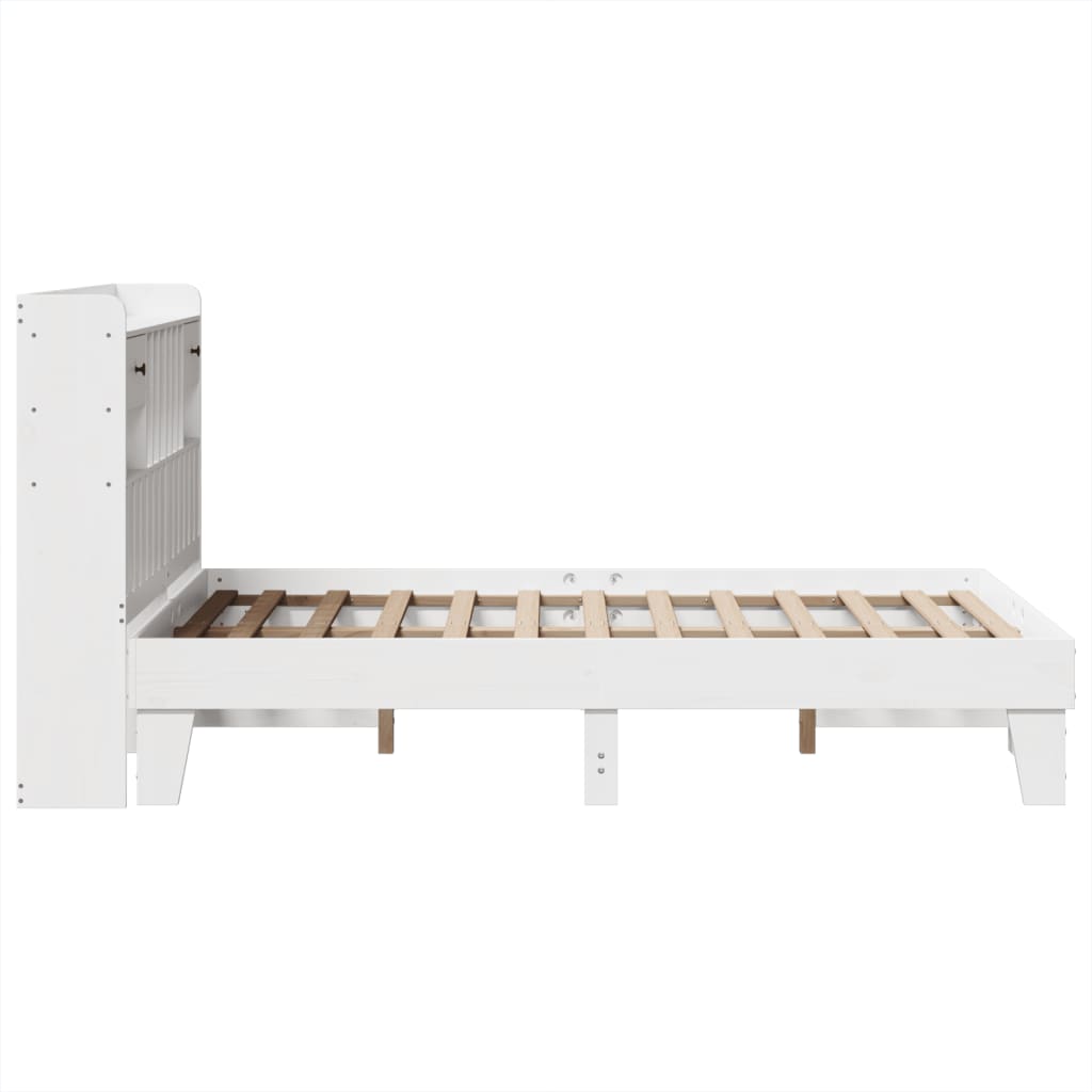 Cama sem colchão 135x190 cm madeira de pinho maciça branco