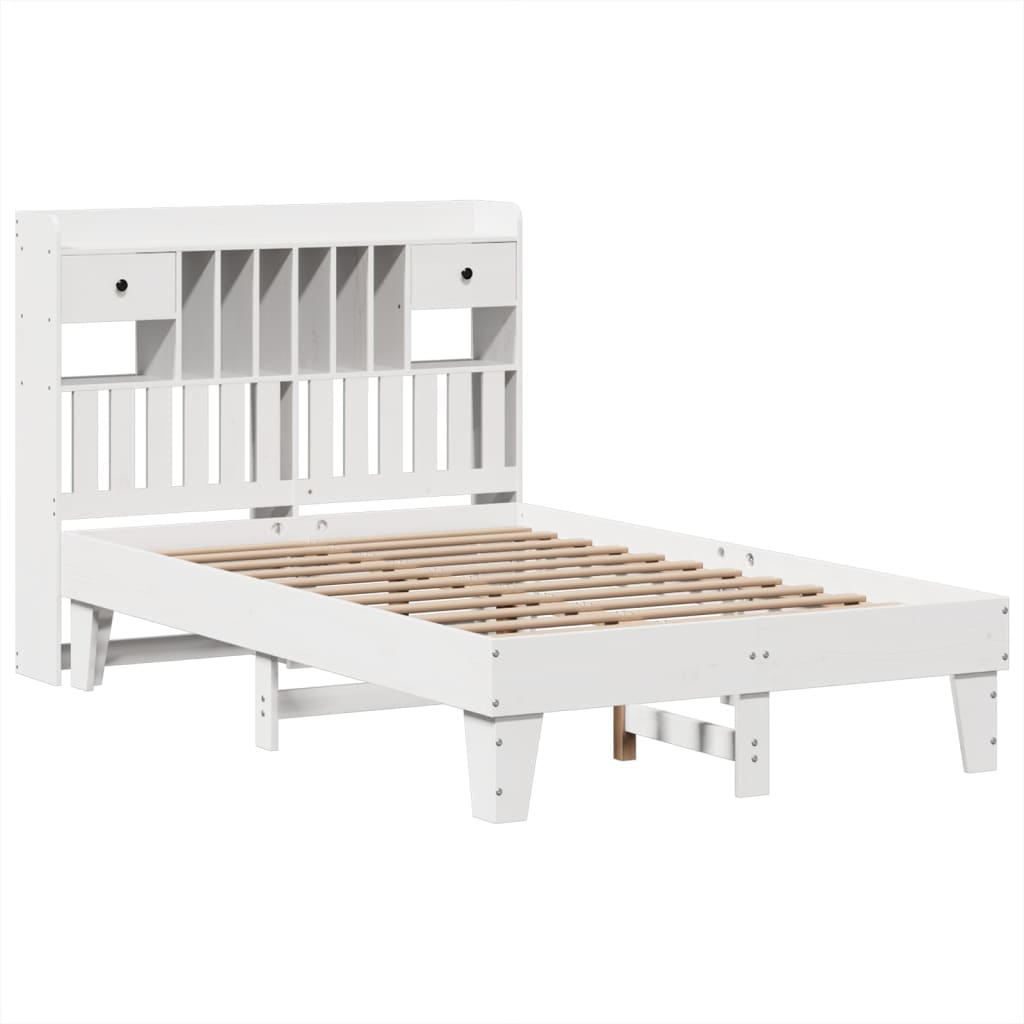 Cama sem colchão 120x190 cm madeira de pinho maciça branco