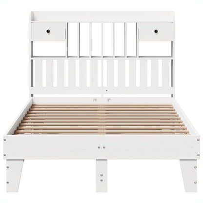 Cama sem colchão 120x190 cm madeira de pinho maciça branco