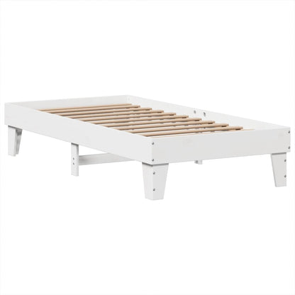 Cama sem colchão 90x190 cm madeira de pinho maciça branco