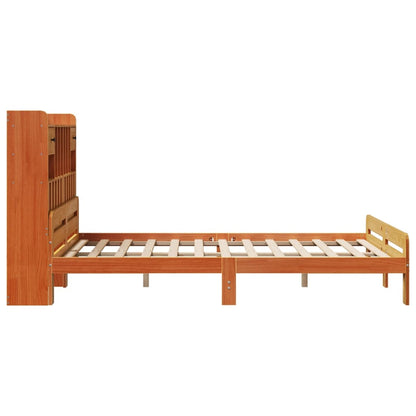 Cama com estante sem colchão 140x190 cm pinho maciço